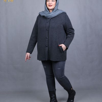 کت بافت دو جیب سایزبزرگ گرم