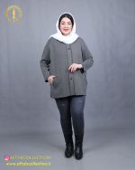 کت بافت دو جیب سایزبزرگ نرم