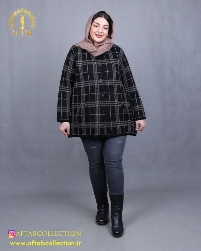 کت بافت چهارخونه سایزبزرگ