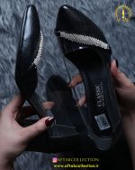 کفش مجلسی طلقی نگینی پابزرگ طلق شیک