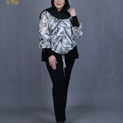 شومیز حریر پایین گره سایزبزرگ