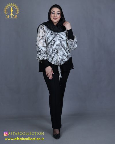 شومیز حریر پایین گره سایزبزرگ