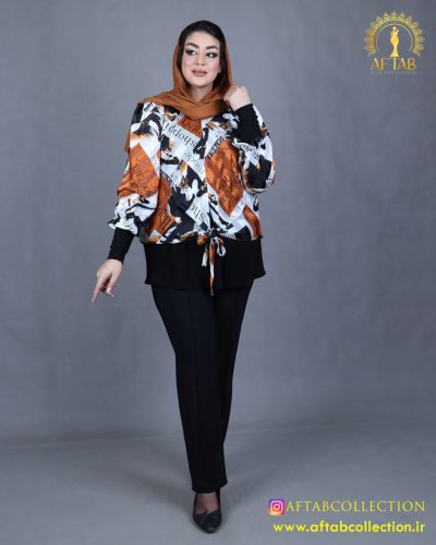 شومیز حریر پایین گره سایزبزرگ نما دور