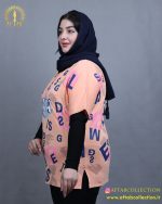 تیشرت یقه هفت چاپی سایزبزرگ نما بغل