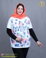 تیشرت یقه هفت چاپی سایزبزرگ نما نزدیک