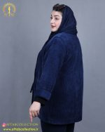 مانتو مخمل بیسکوییتی سایزبزرگ نما پشت