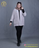 مانتو مخمل بیسکوییتی سایزبزرگ نرم و لطیف