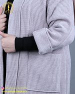 مانتو مخمل بیسکوییتی سایزبزرگ مچی پاکتی