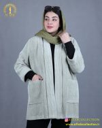 مانتو مخمل بیسکوییتی سایزبزرگ شیک
