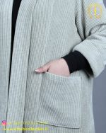مانتو مخمل بیسکوییتی سایزبزرگ گرم
