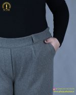 شلوار بگ فوتر سایزبزرگ پیلی دار