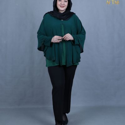 شومیز پانچ حریر نگینی سایزبزرگ نما دور