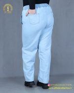 شلوار نیم بگ کمر گتر سایزبزرگ جیب پشت