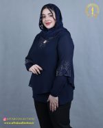 شومیز یقه اشکی سایزبزرگ آستین