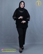 شومیز یقه اشکی سایزبزرگ مشکی