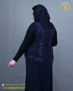 پیراهن مجلسی بالاتنه گیپور سایزبزرگ نما پشت