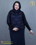 پیراهن مجلسی بالاتنه گیپور سایزبزرگ نما نزدیک