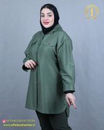 مانتو کتان بغل دکمه سایزبزرگ نما بغل