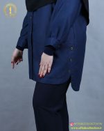 مانتو کتان بغل دکمه سایزبزرگ دکمه نما