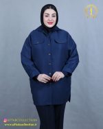 مانتو کتان بغل دکمه سایزبزرگ دکمه نما