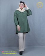 مانتو کتان بغل دکمه سایزبزرگ