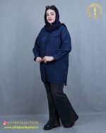 مانتو کتان بغل دکمه سایزبزرگ