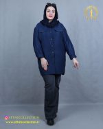 مانتو کتان بغل دکمه سایزبزرگ