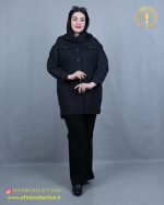 مانتو کتان بغل دکمه سایزبزرگ