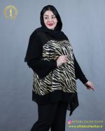 شومیز حریر آستین پلیسه سایزبزرگ 5390 - Image 15