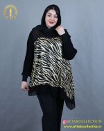 شومیز حریر آستین پلیسه سایزبزرگ 5390 - Image 14
