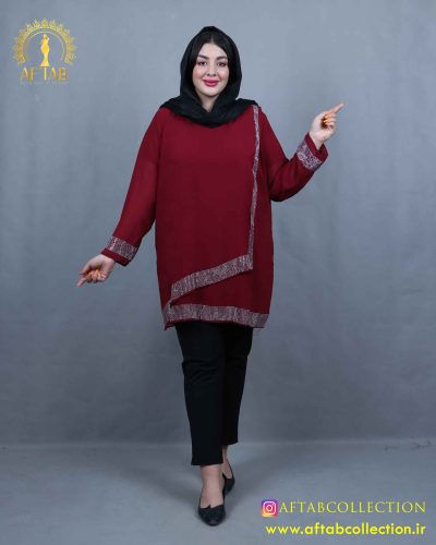 شومیز دو طبقه نگینی سایزبزرگ