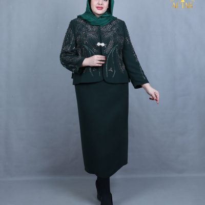 کت دامن نگین خوشه ای سایزبزرگ نما دور