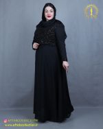 پیراهن مجلسی حریر ریسه ای سایزبزرگ نما دور