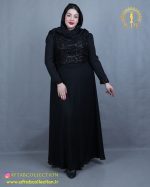 پیراهن مجلسی حریر ریسه ای سایزبزرگ نما جلو