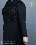 پیراهن مجلسی حریر ریسه ای سایزبزرگ پولک دوزی