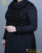 پیراهن مجلسی حریر ریسه ای سایزبزرگ آستین
