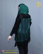 شومیز حریر آستین پلیسه سایزبزرگ نما پشت