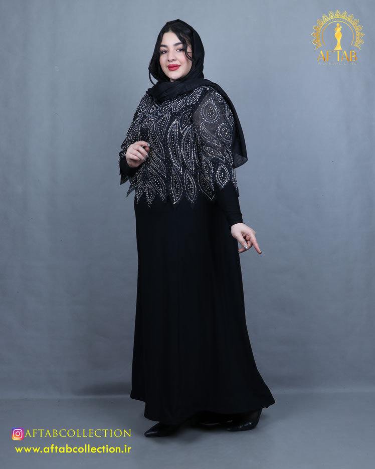 پیراهن مجلسی سنگدوزی سایزبزرگ شیک پیراهن مجلسی سنگدوزی سایزبزرگ شیک
