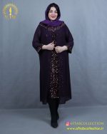 لباس مجلسی بلند خرجکار پولک مخملی سایزبزرگ نما دور