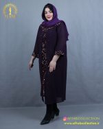 لباس مجلسی بلند خرجکار پولک مخملی سایزبزرگ نما بغل