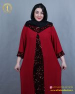 لباس مجلسی بلند خرجکار پولک مخملی سایزبزرگ سبک