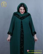 لباس مجلسی بلند خرجکار پولک مخملی سایزبزرگ شیک