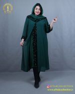 لباس مجلسی بلند خرجکار پولک مخملی سایزبزرگ مجلسی