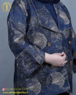 مانتو ژاکارد یقه آمریکایی سایزبزرگ آستین