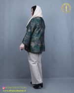 مانتو ژاکارد یقه آمریکایی سایزبزرگ نما پشت