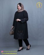 مانتو مجلسی گلدوزی برگ سایزبزرگ نما دور