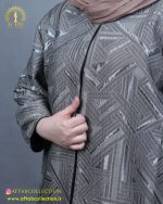 مانتو ژاکارد مغزی سایزبزرگ جلو دکمه