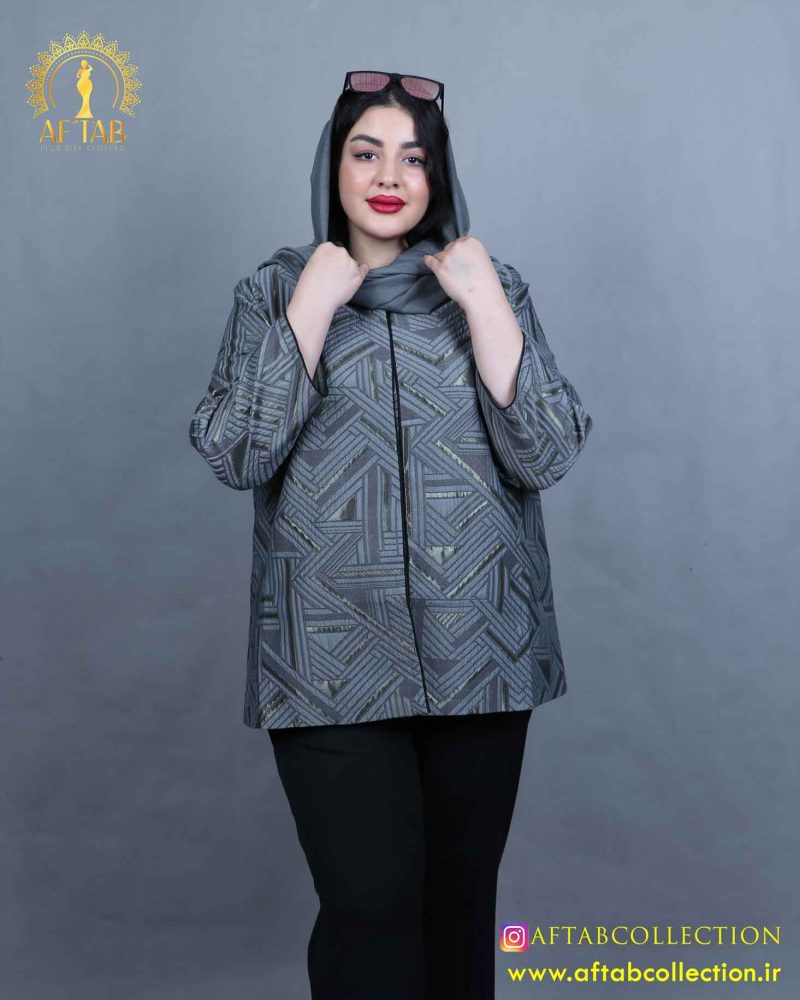 مانتو ژاکارد مغزی سایزبزرگ