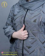 مانتو ژاکارد مغزی سایزبزرگ جلو دکمه