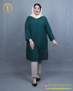 مانتو مجلسی گلدوزی برگ سایزبزرگ نما جلو